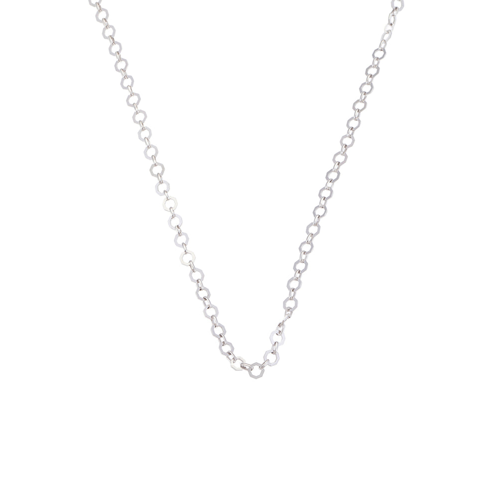 Octagonal Chain Necklace in Silver