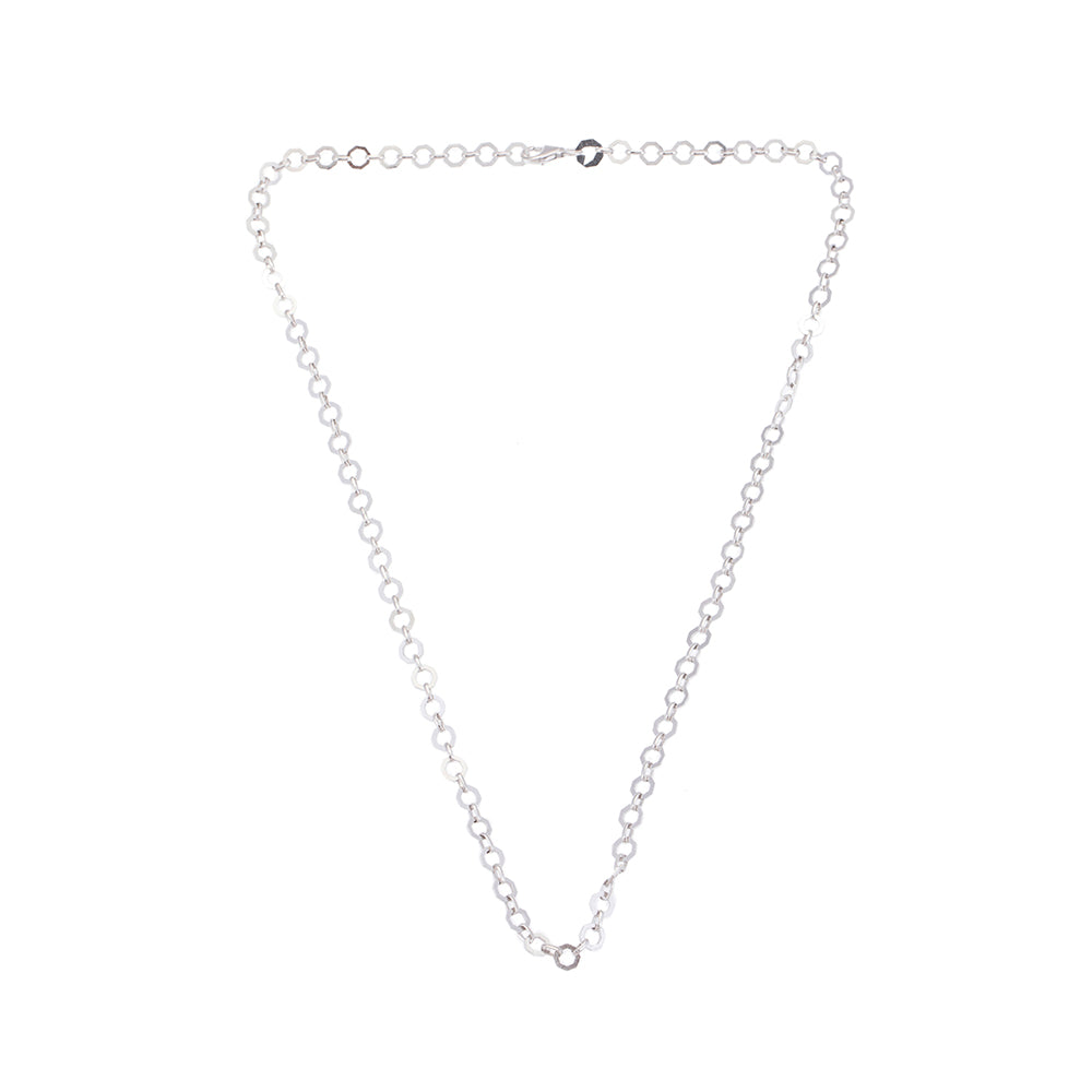 Octagonal Chain Necklace in Silver