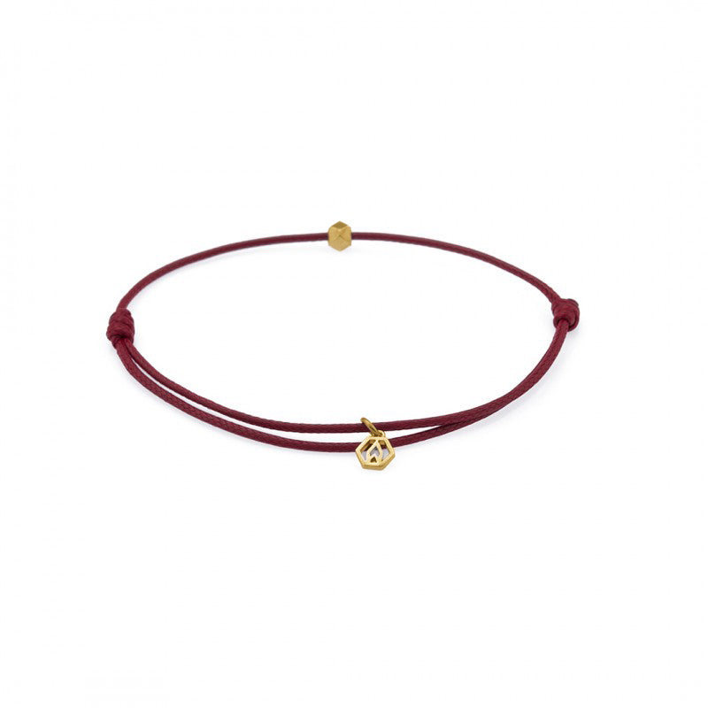 Claret Red Chance Bracelet in Gold