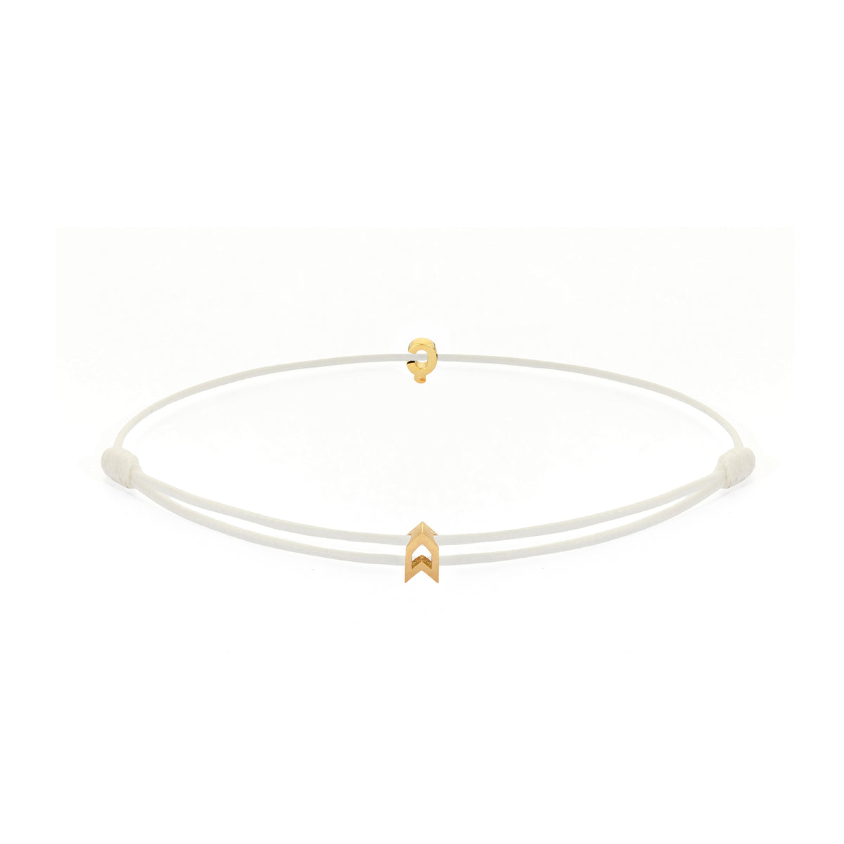 Alphabet White Chance Bracelet in Gold