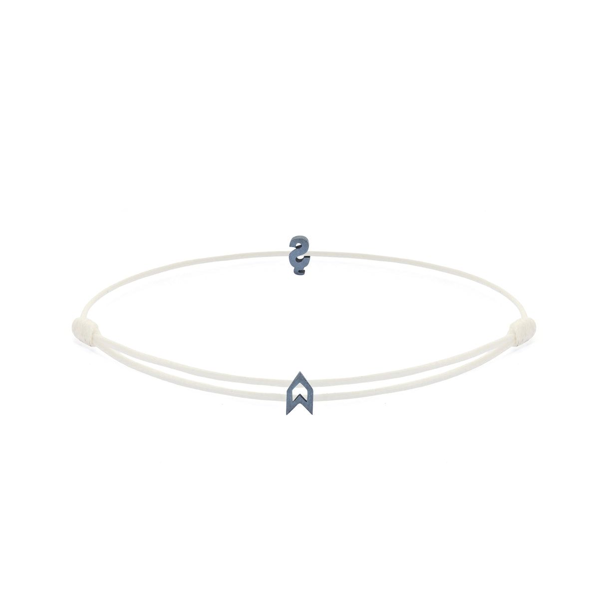 Alphabet White Chance Bracelet in Oxide