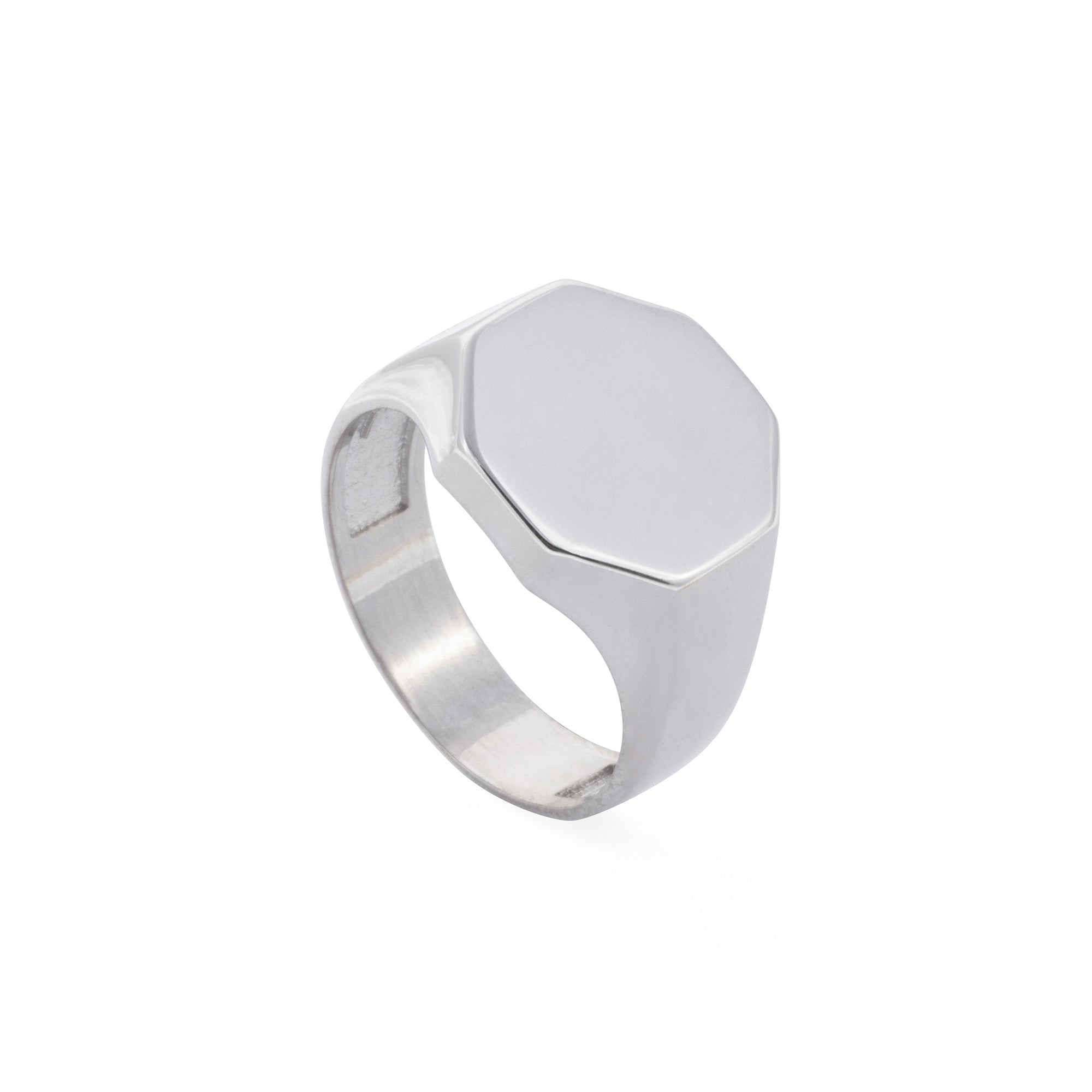 Full Octagonal Ring in Silver