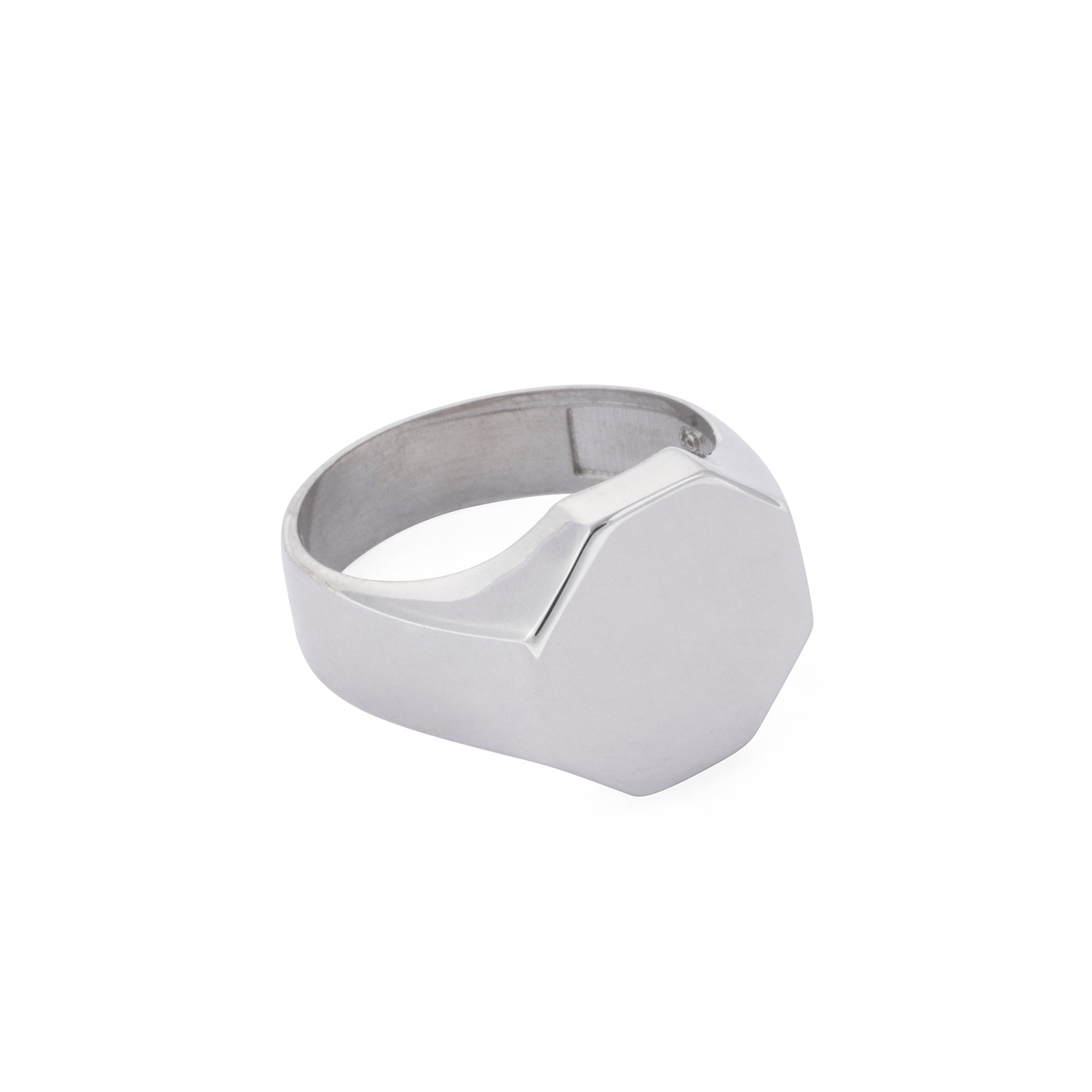 Full Octagonal Ring in Silver