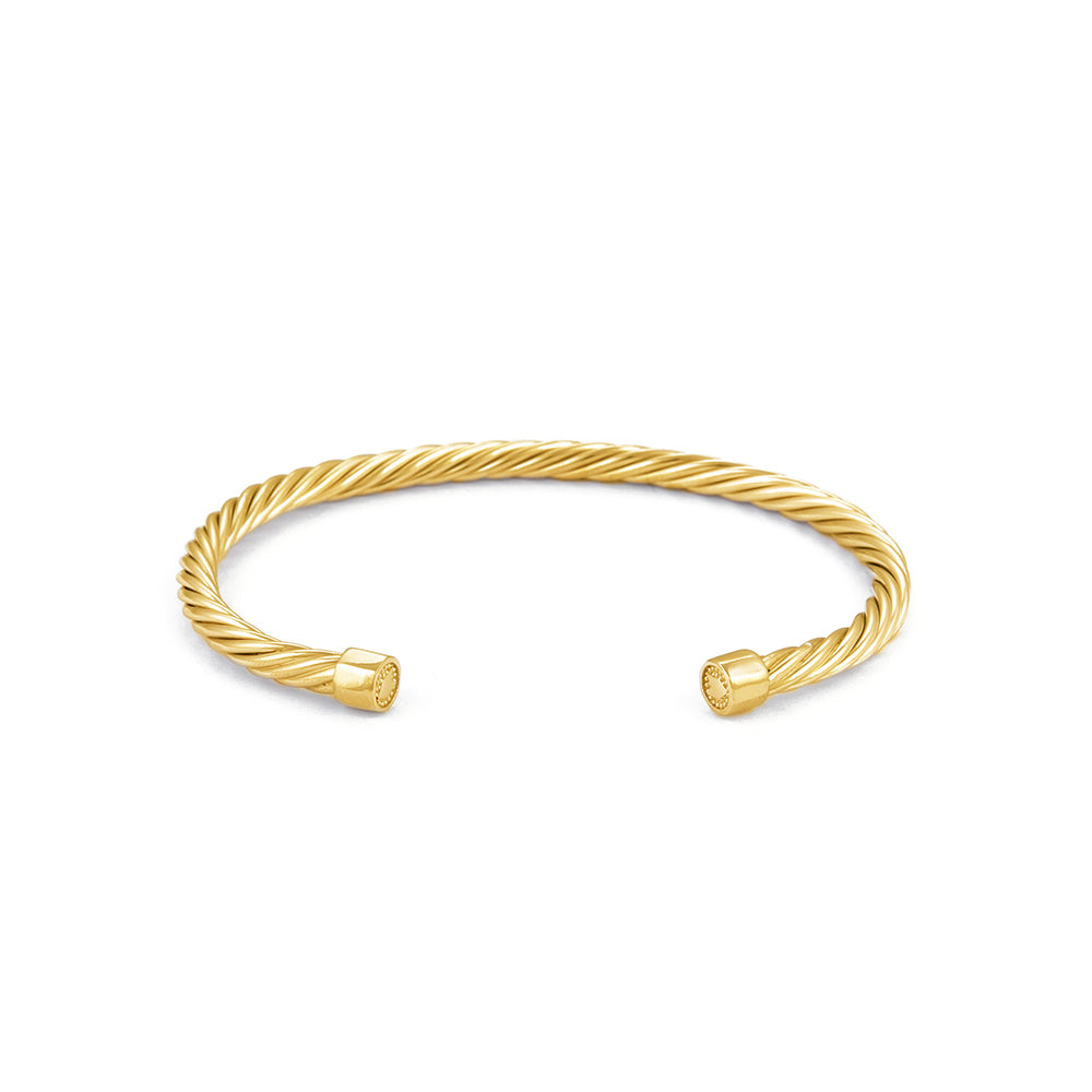 Helical Chain Bangle in Gold