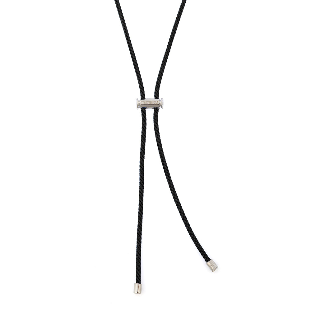 Black Lace Necklace in Silver