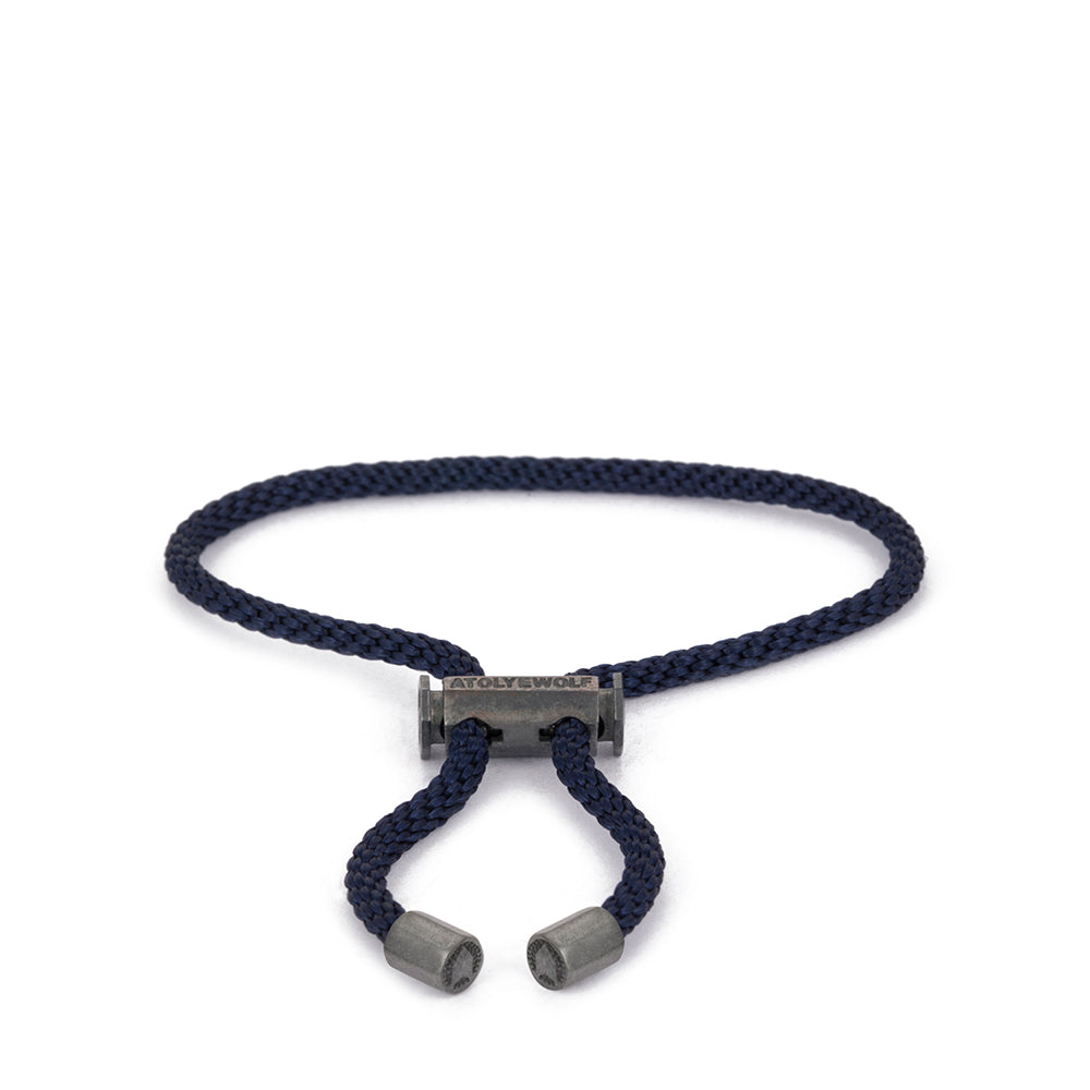 Navy Blue Lace Bracelet in Oxide