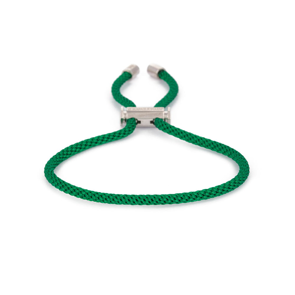 Green Lace Bracelet in Silver