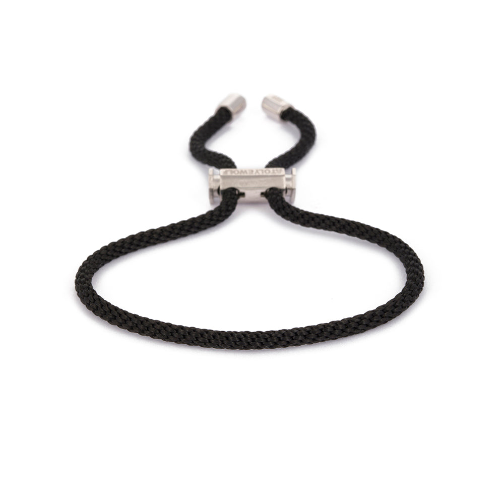Black Lace Bracelet in Silver