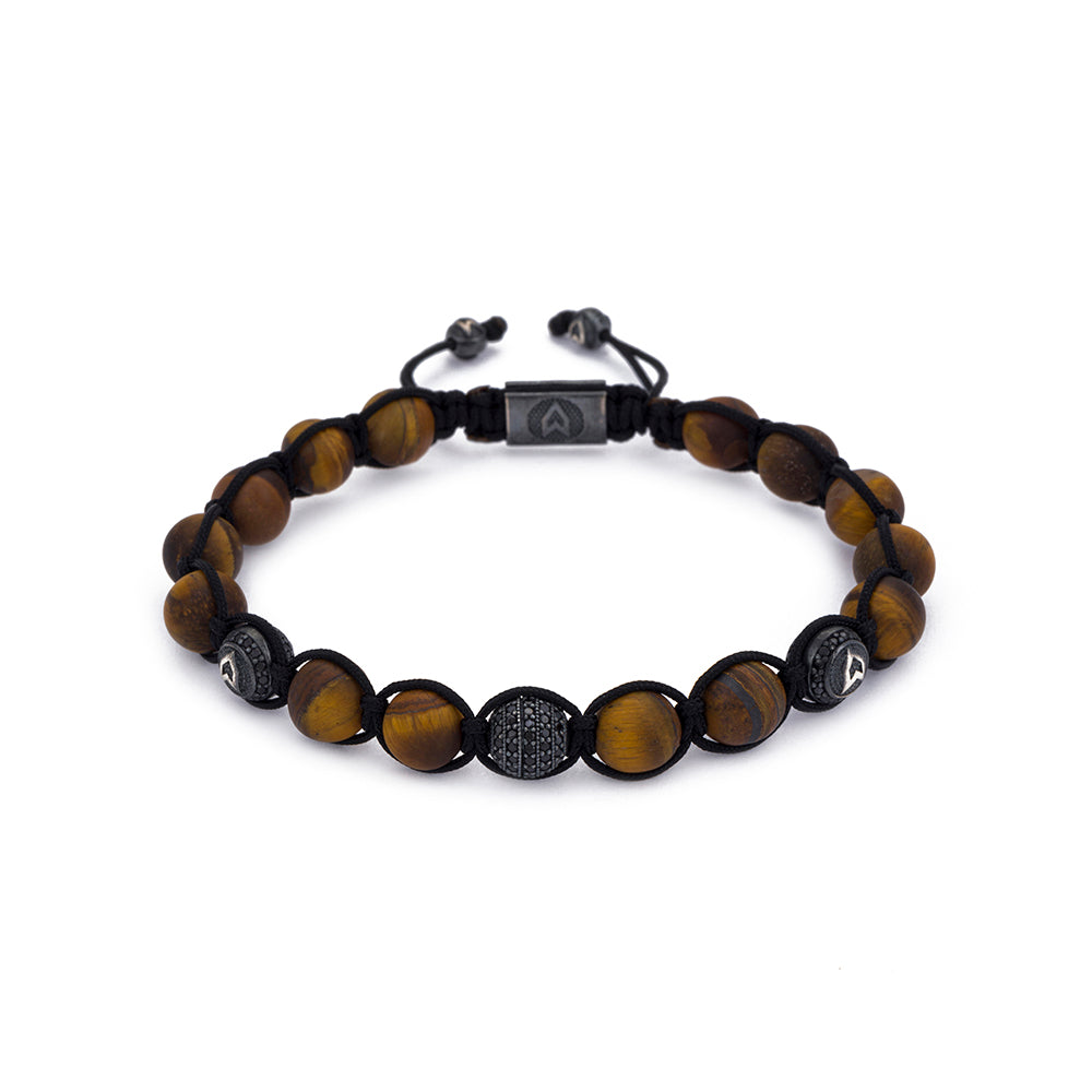 Matt Tiger Eye Shambala Bracelet in Oxide