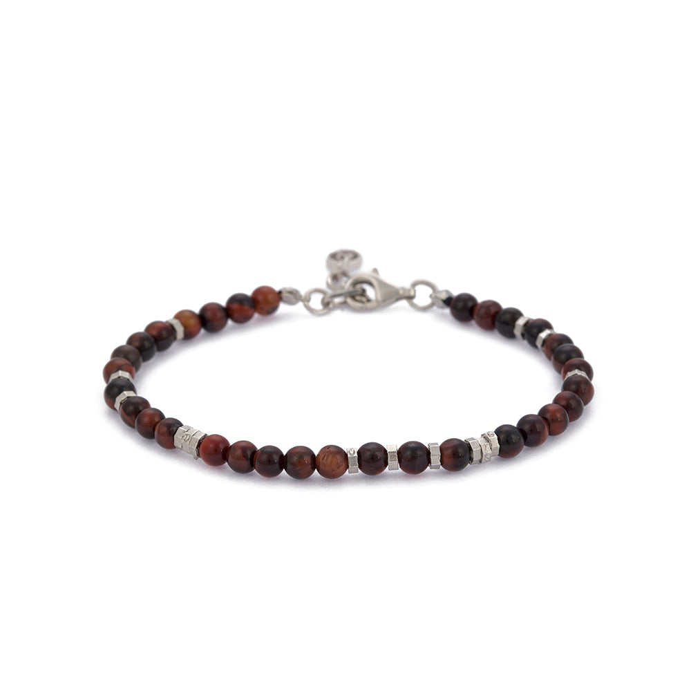 Red Tiger Eye Bracelet in Silver