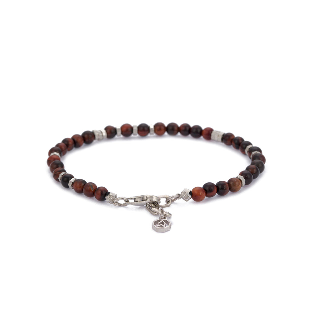 Red Tiger Eye Bracelet in Silver