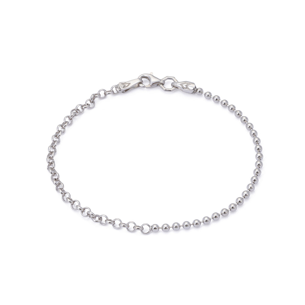 Ball Rolo Bracelet in Silver
