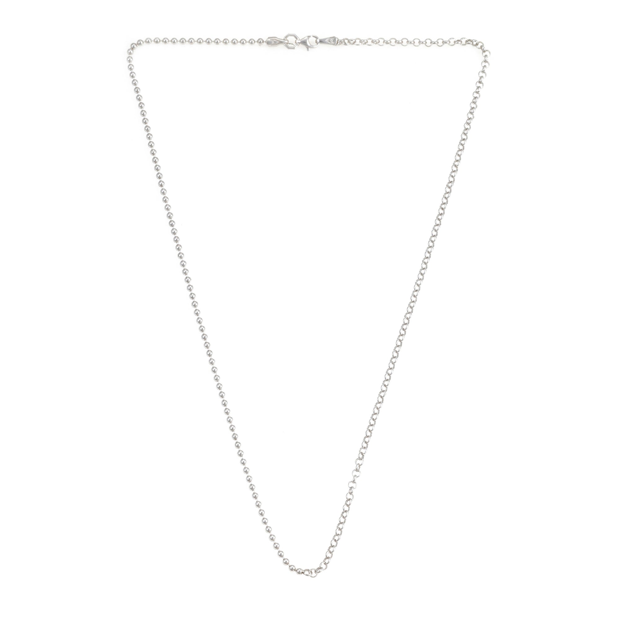 Ball Rolo Necklace in Silver