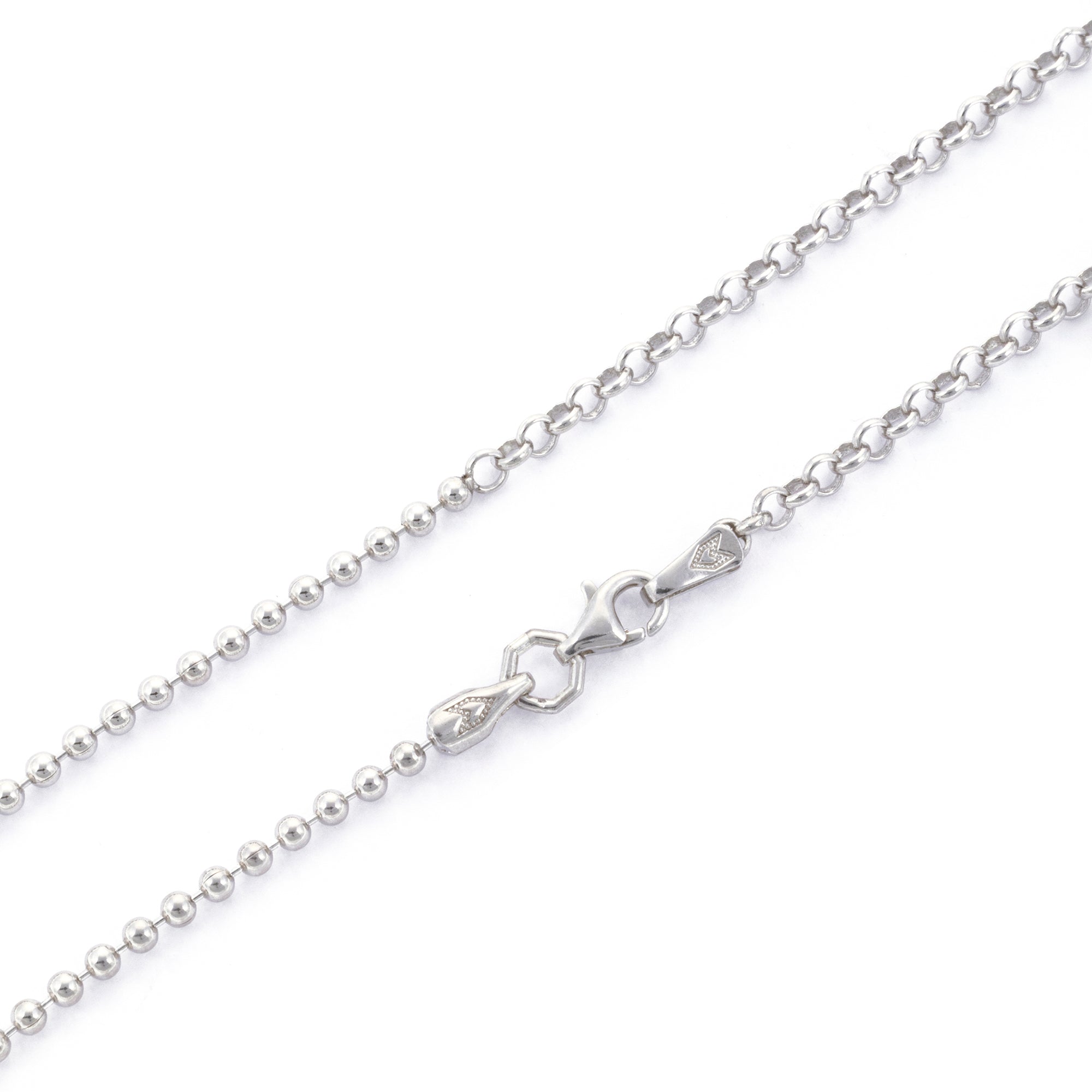 Ball Rolo Necklace in Silver