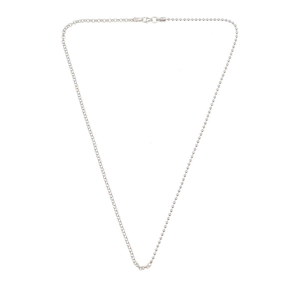 Ball Rolo Necklace in Silver