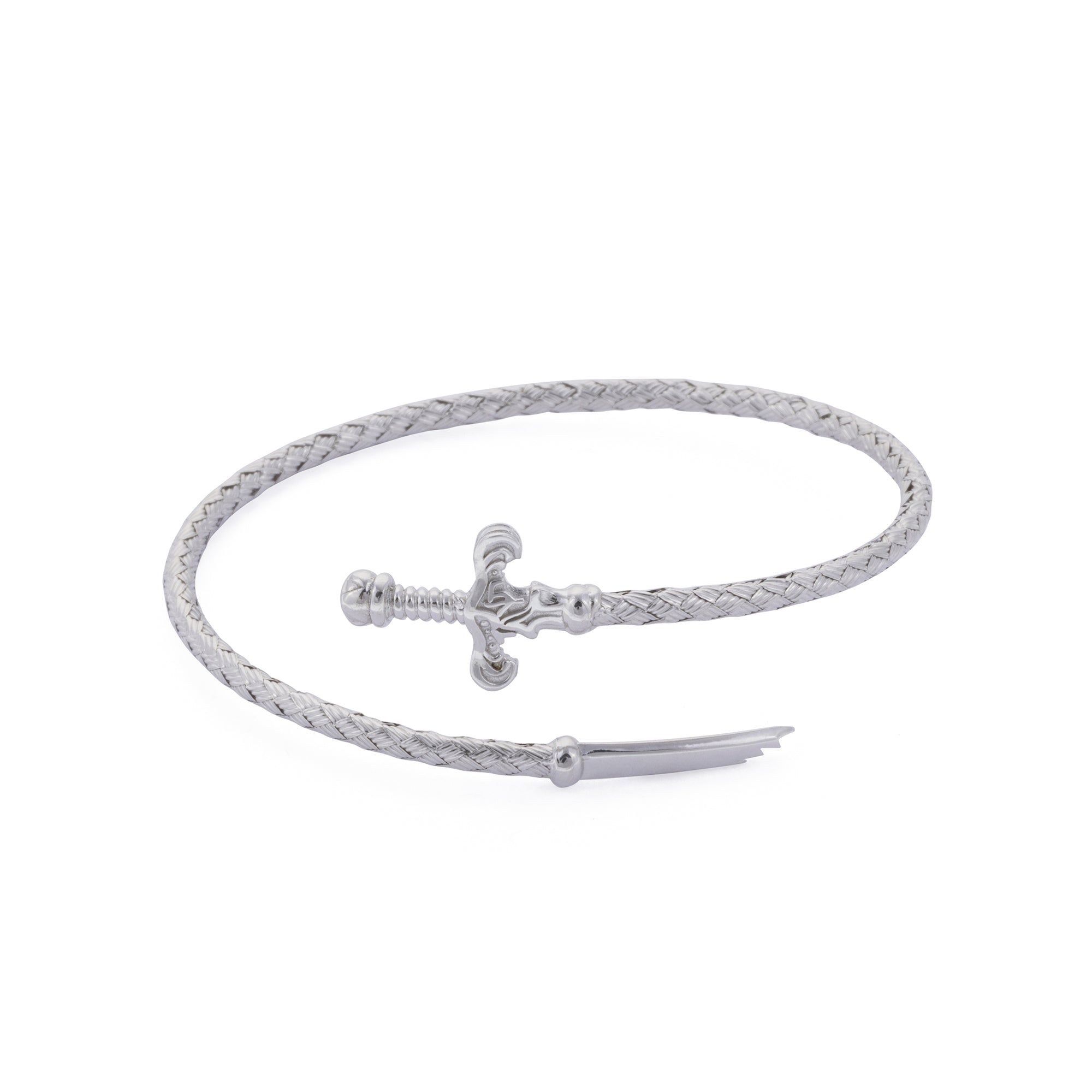 Broken Sword Bangle in Silver