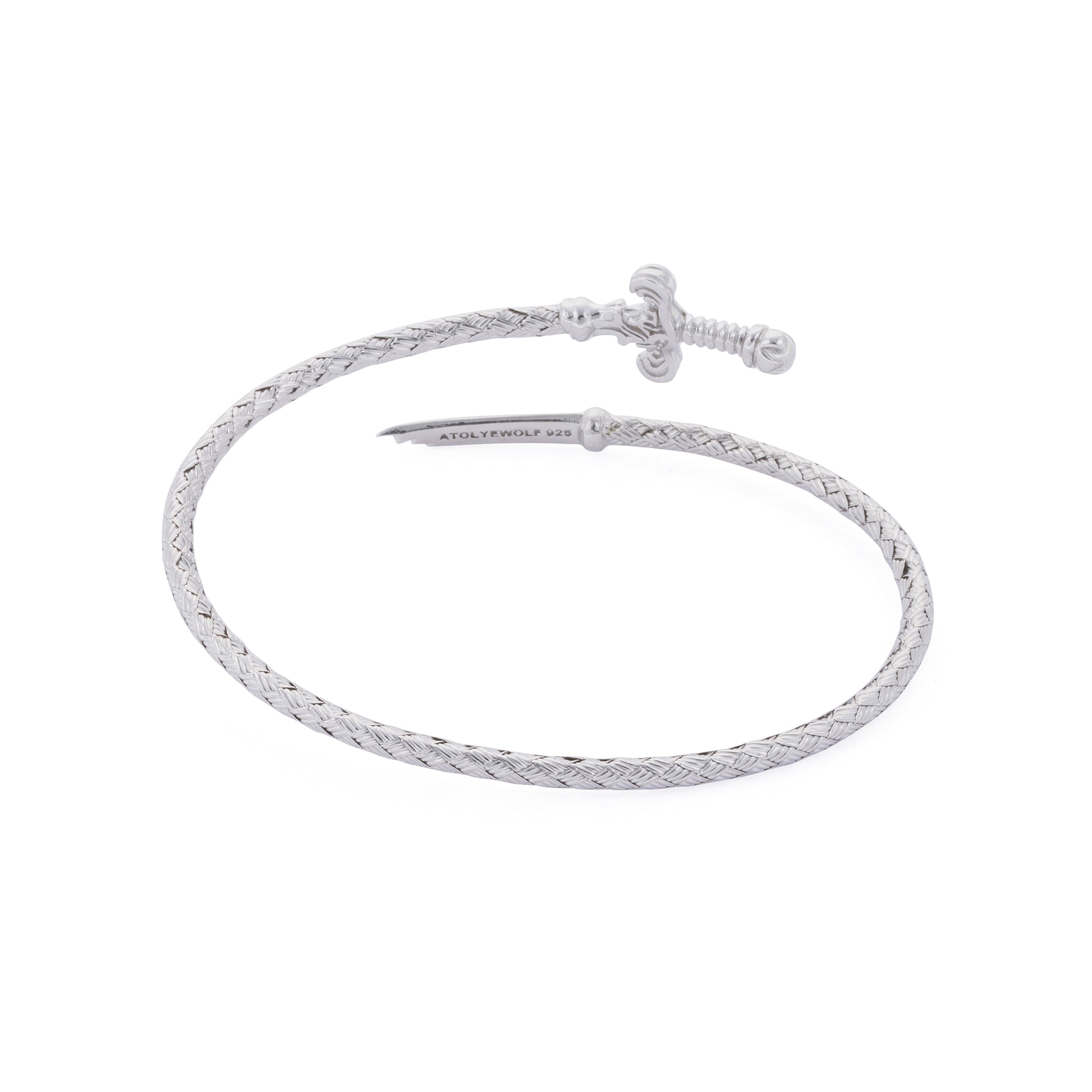 Broken Sword Bangle in Silver