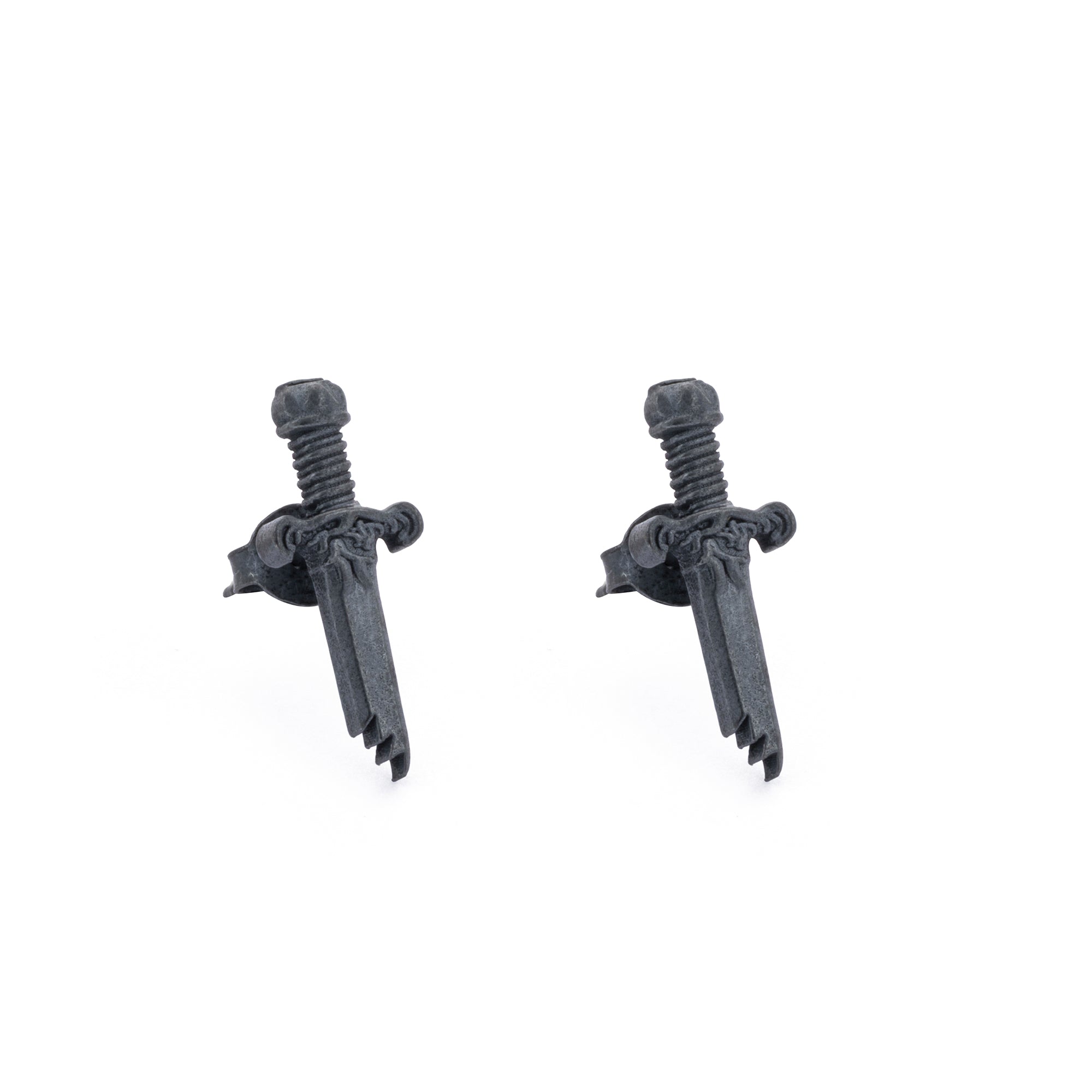 Broken Sword Earrings in Oxide