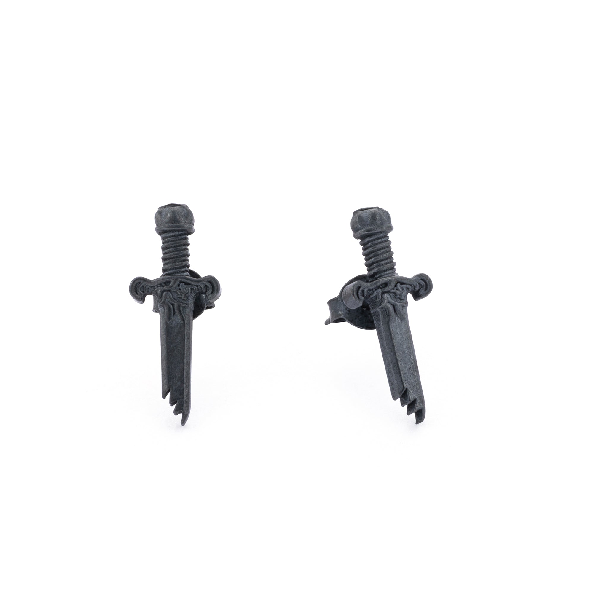 Broken Sword Earrings in Oxide