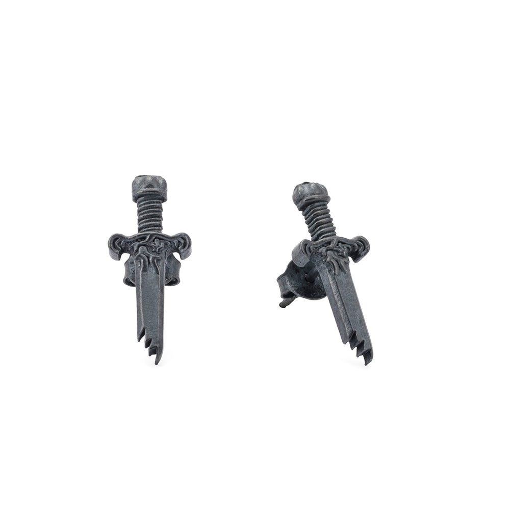 Broken Sword Earrings in Oxide