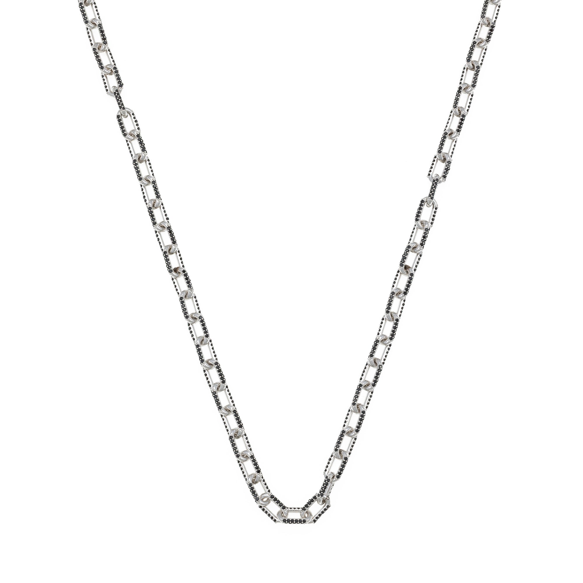 Black Stone Forsa Necklace in Silver