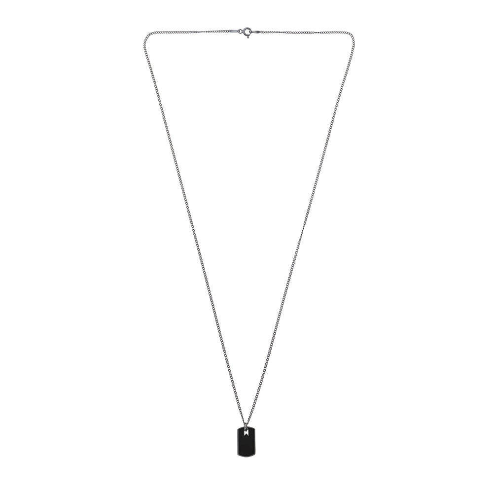 Black Small Plate Necklace in Oxide