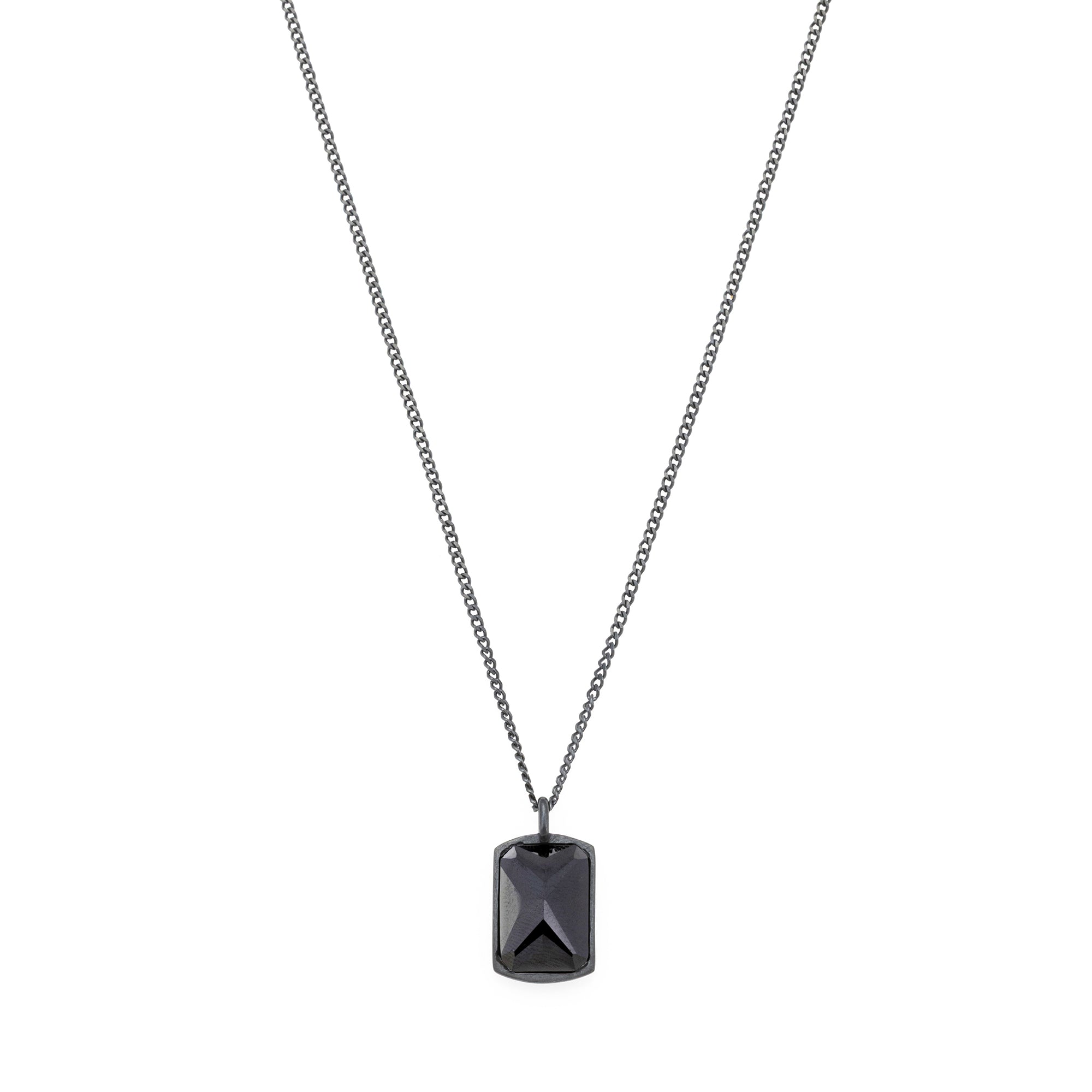 Black Stone Necklace in Oxide