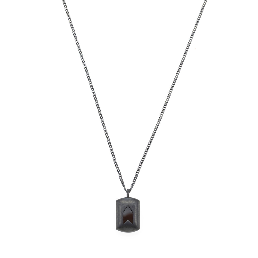 Black Stone Necklace in Oxide