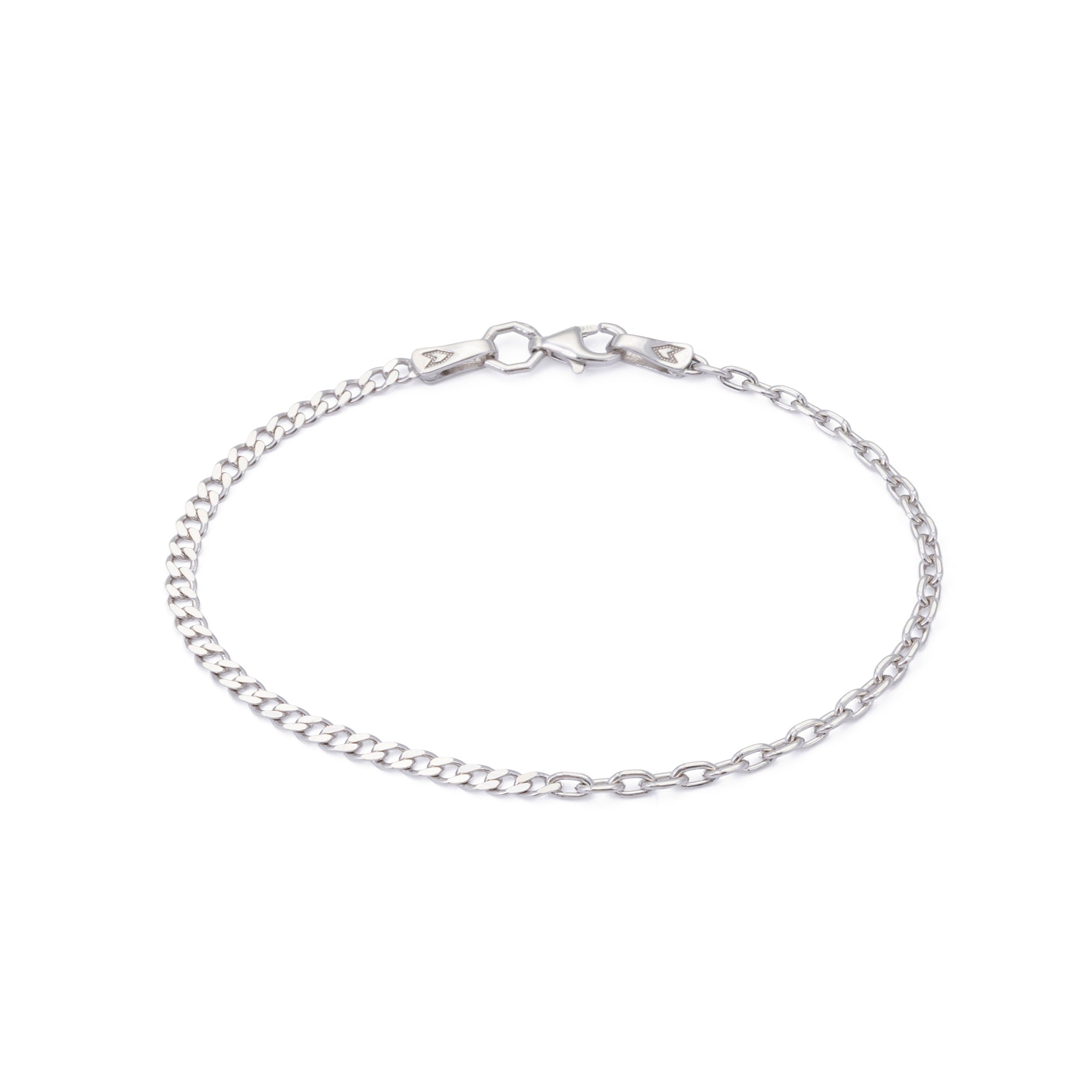 Cable Curb Bracelet in Silver