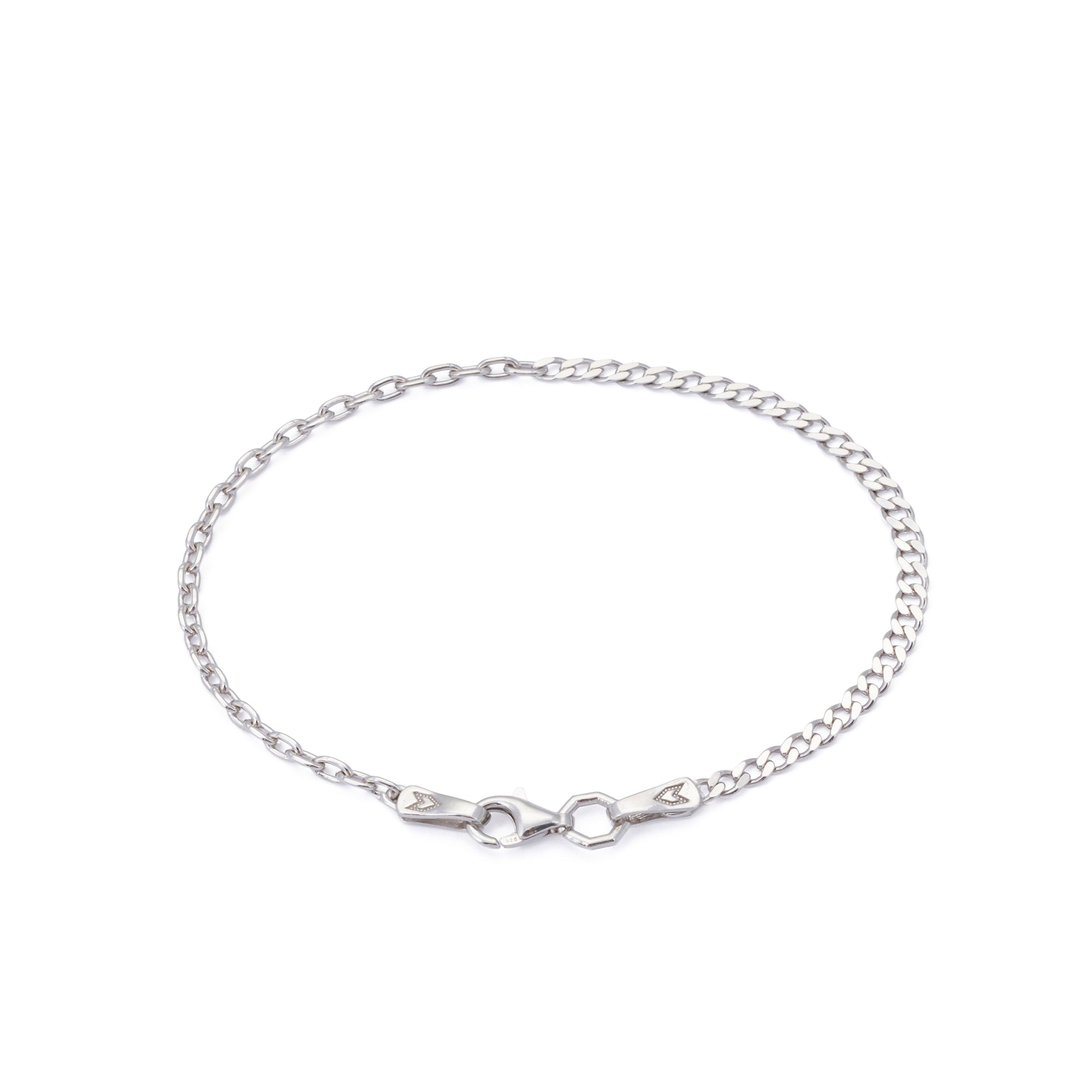 Cable Curb Bracelet in Silver