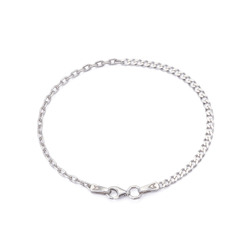 Cable Curb Bracelet in Silver