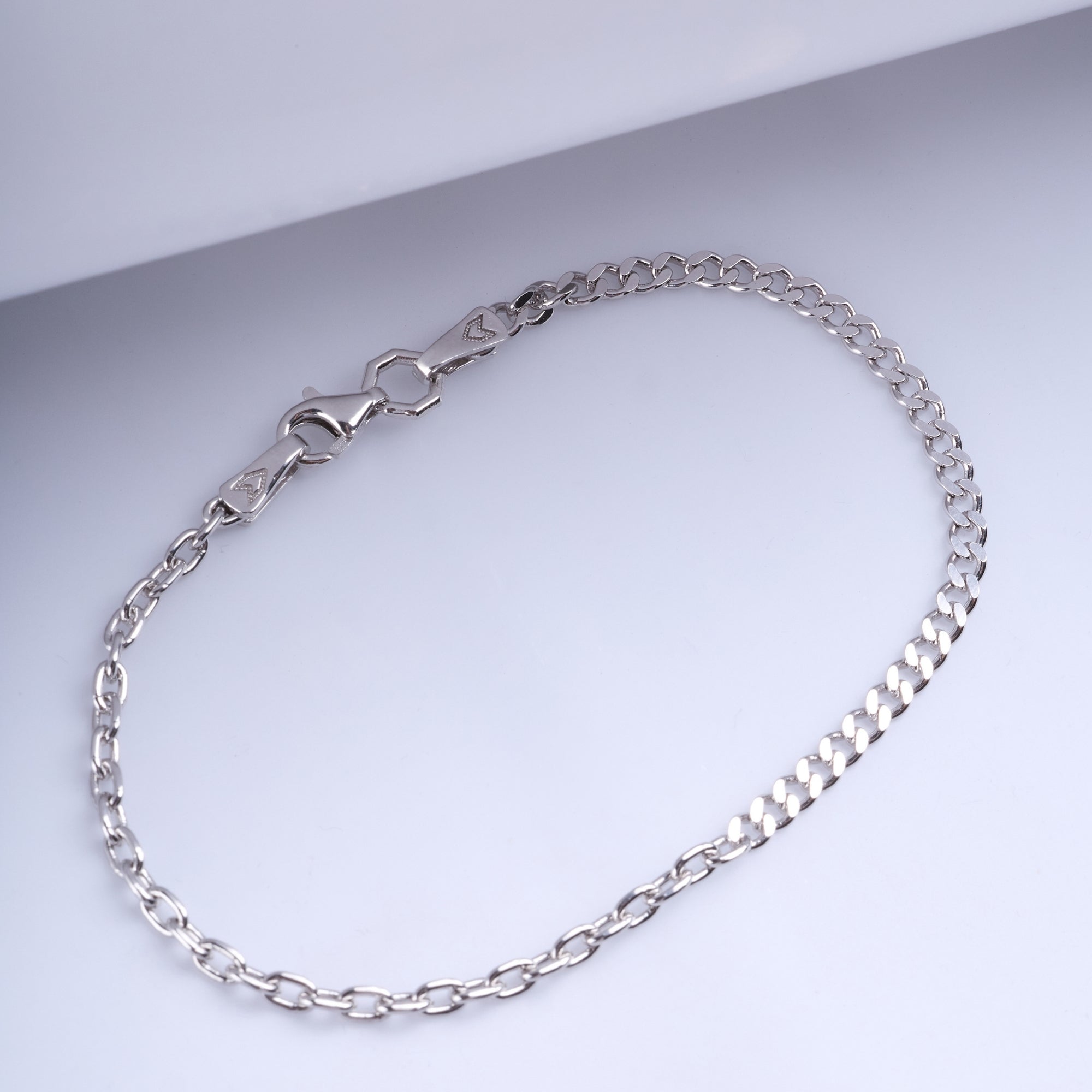 Cable Curb Bracelet in Silver
