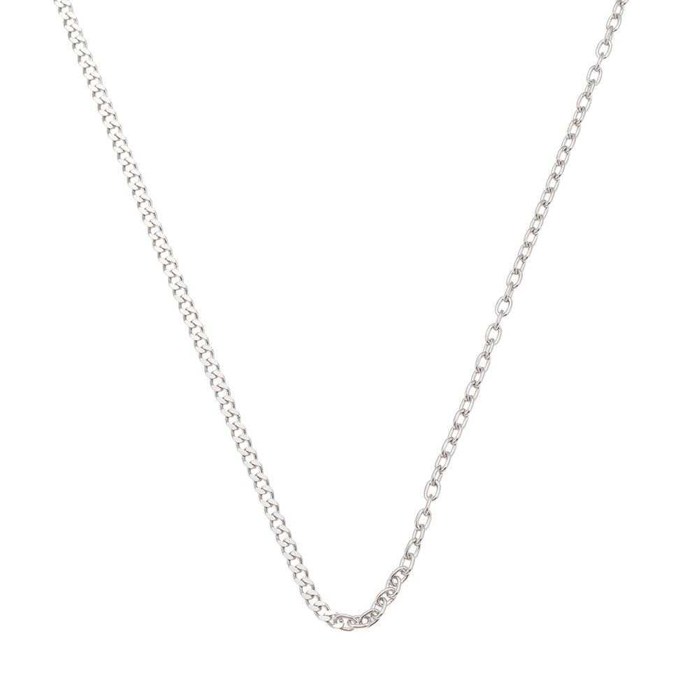Cable Curb Necklace in Silver