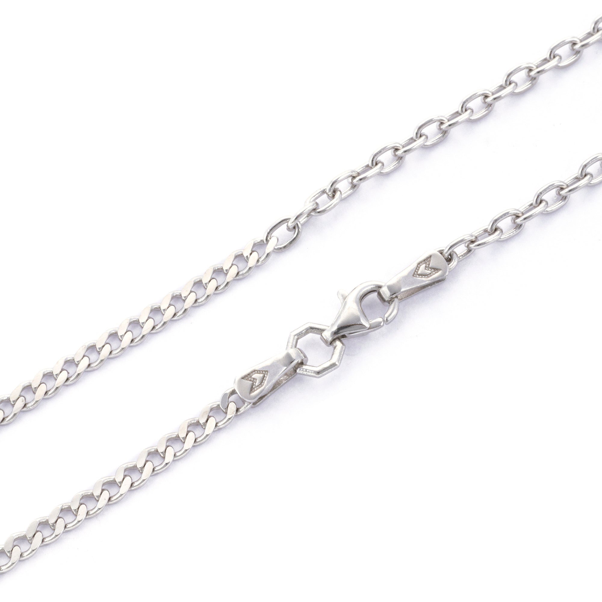 Cable Curb Necklace in Silver