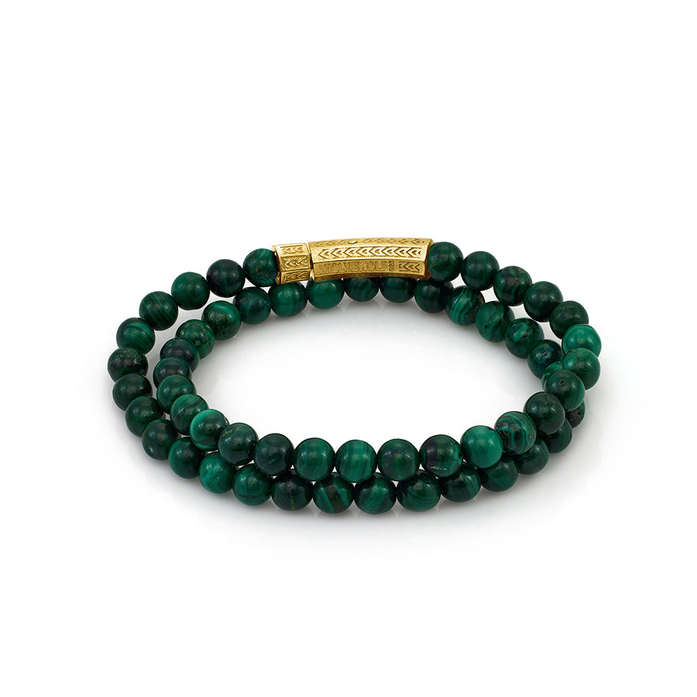 Double Malachite Bracelet in Gold