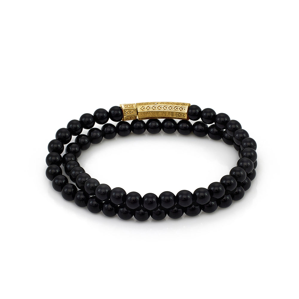 Double Onyx Bracelet in Gold