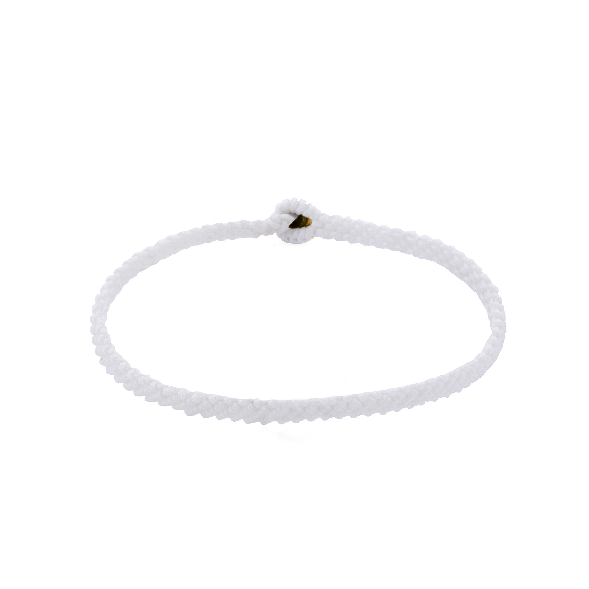 White Macrame Bracelet in Gold