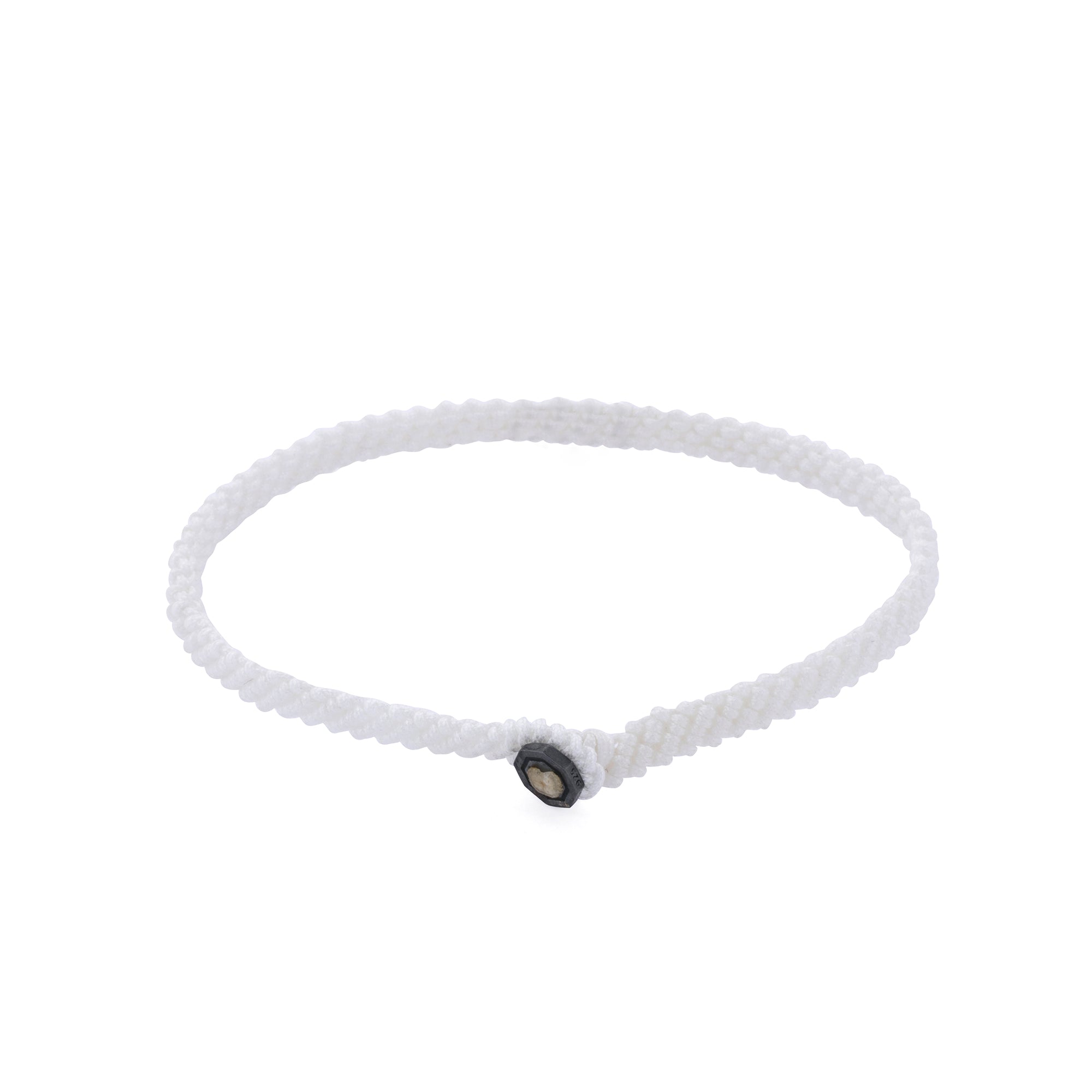 White Macrame Bracelet in Oxide
