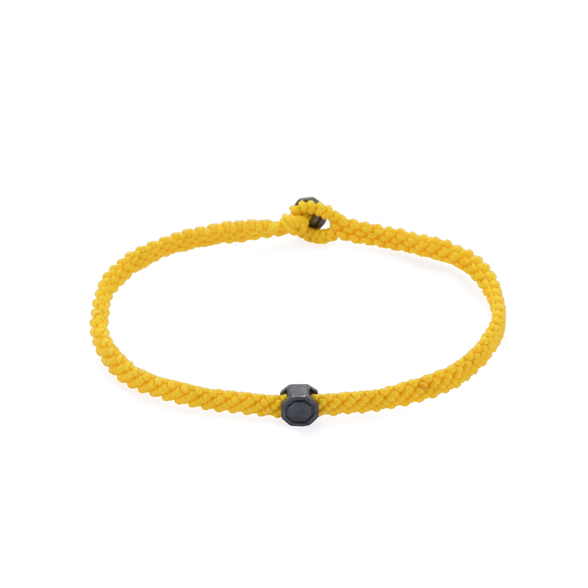 Yellow Macrame Bracelet in Oxide