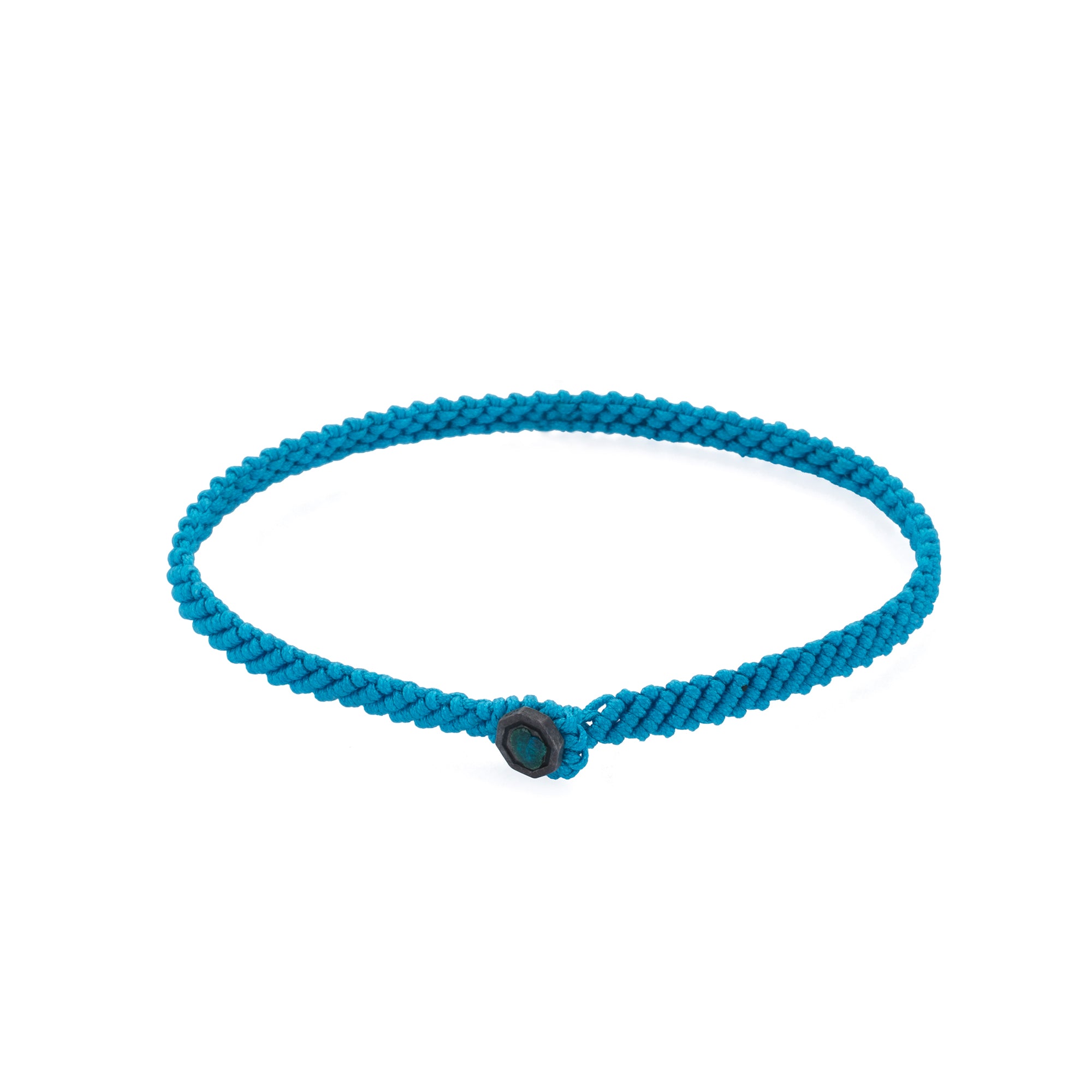 Blue Macrame Bracelet in Oxide