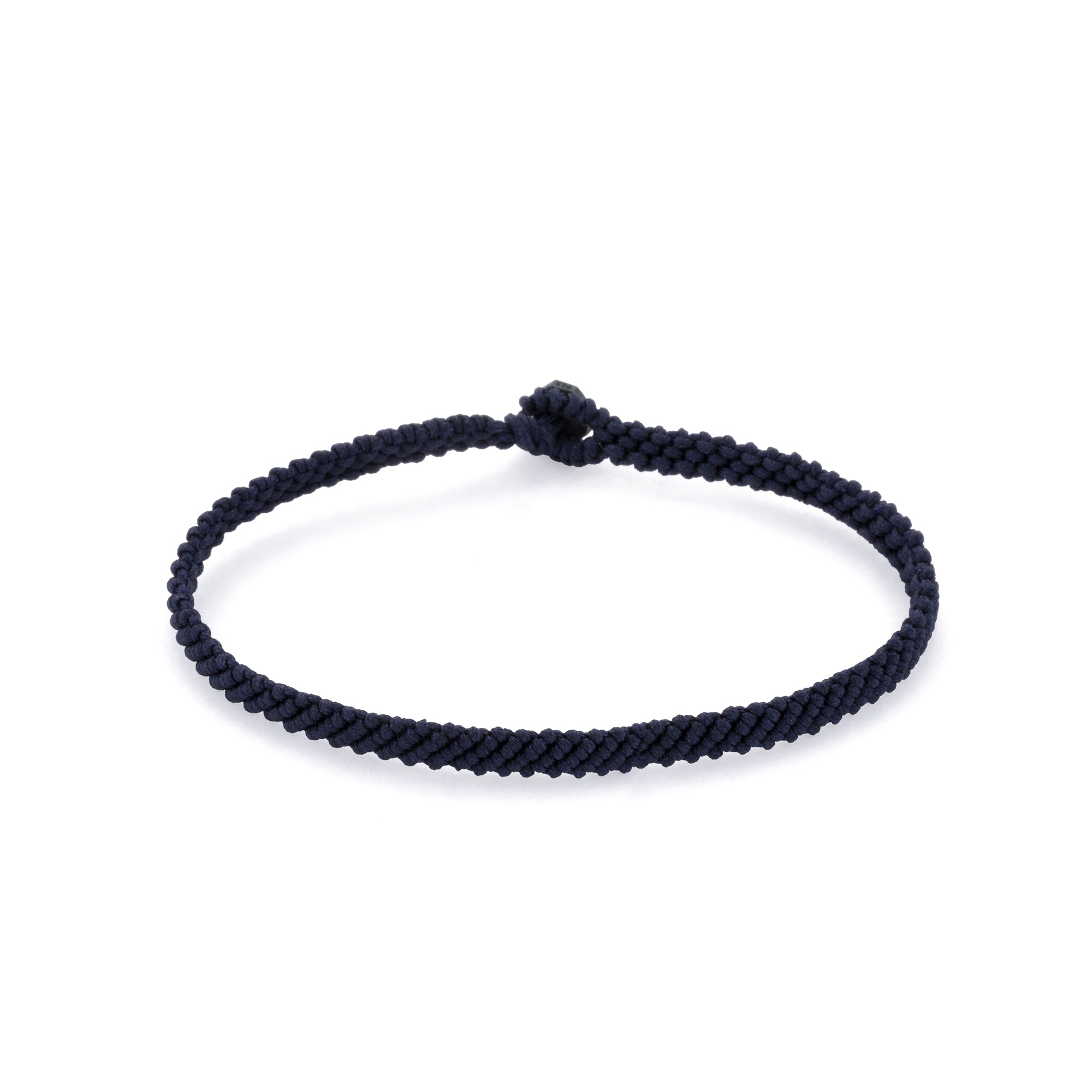 Navy Blue Macrame Bracelet in Oxide