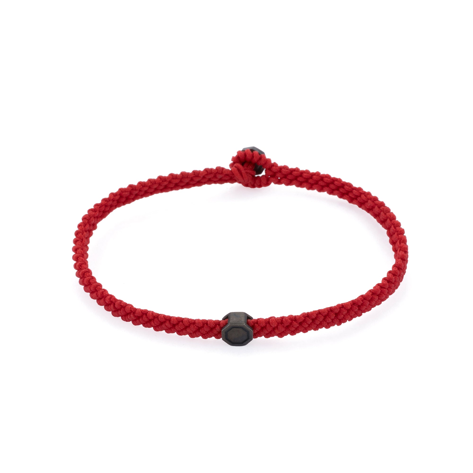 Red Macrame Bracelet in Oxide