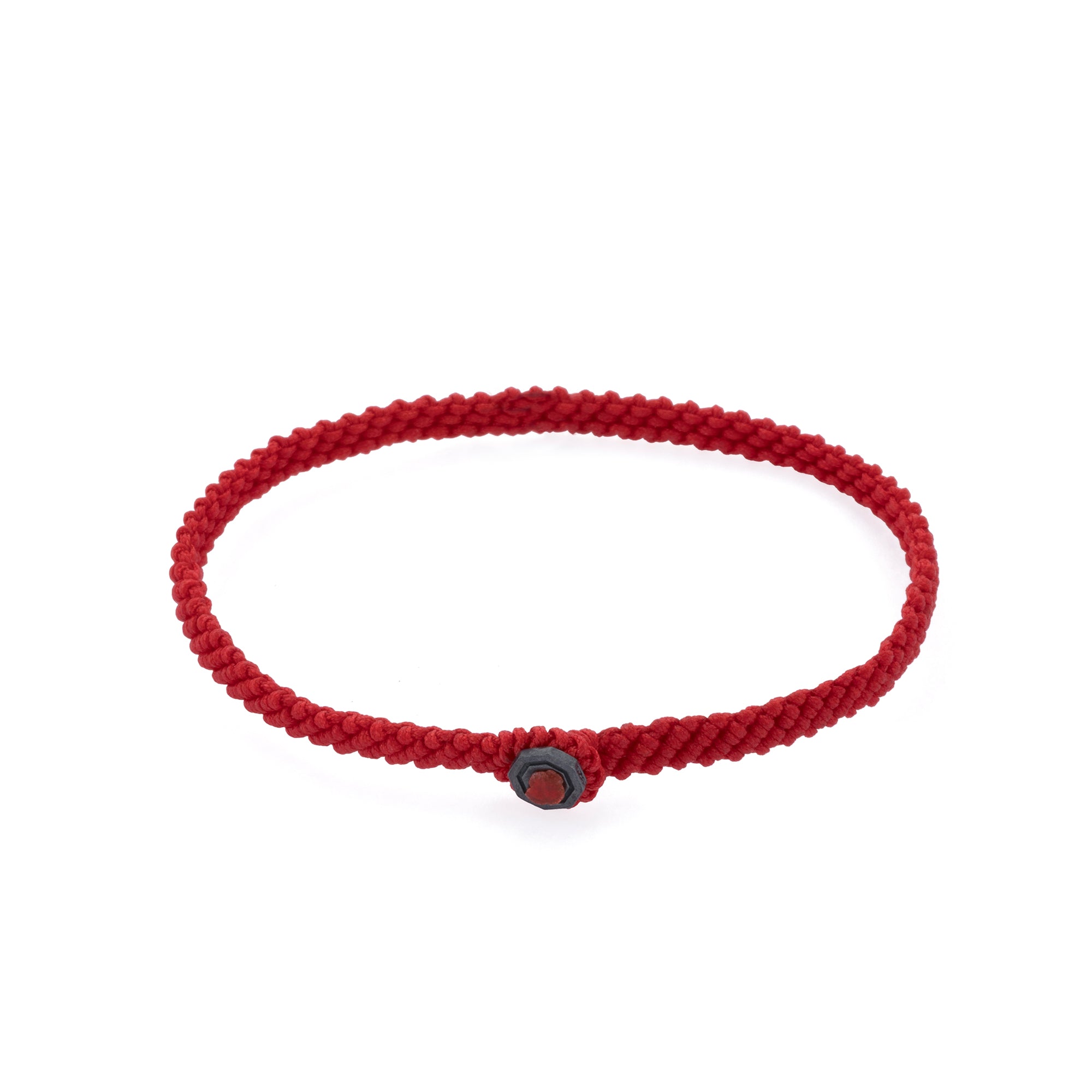 Red Macrame Bracelet in Oxide