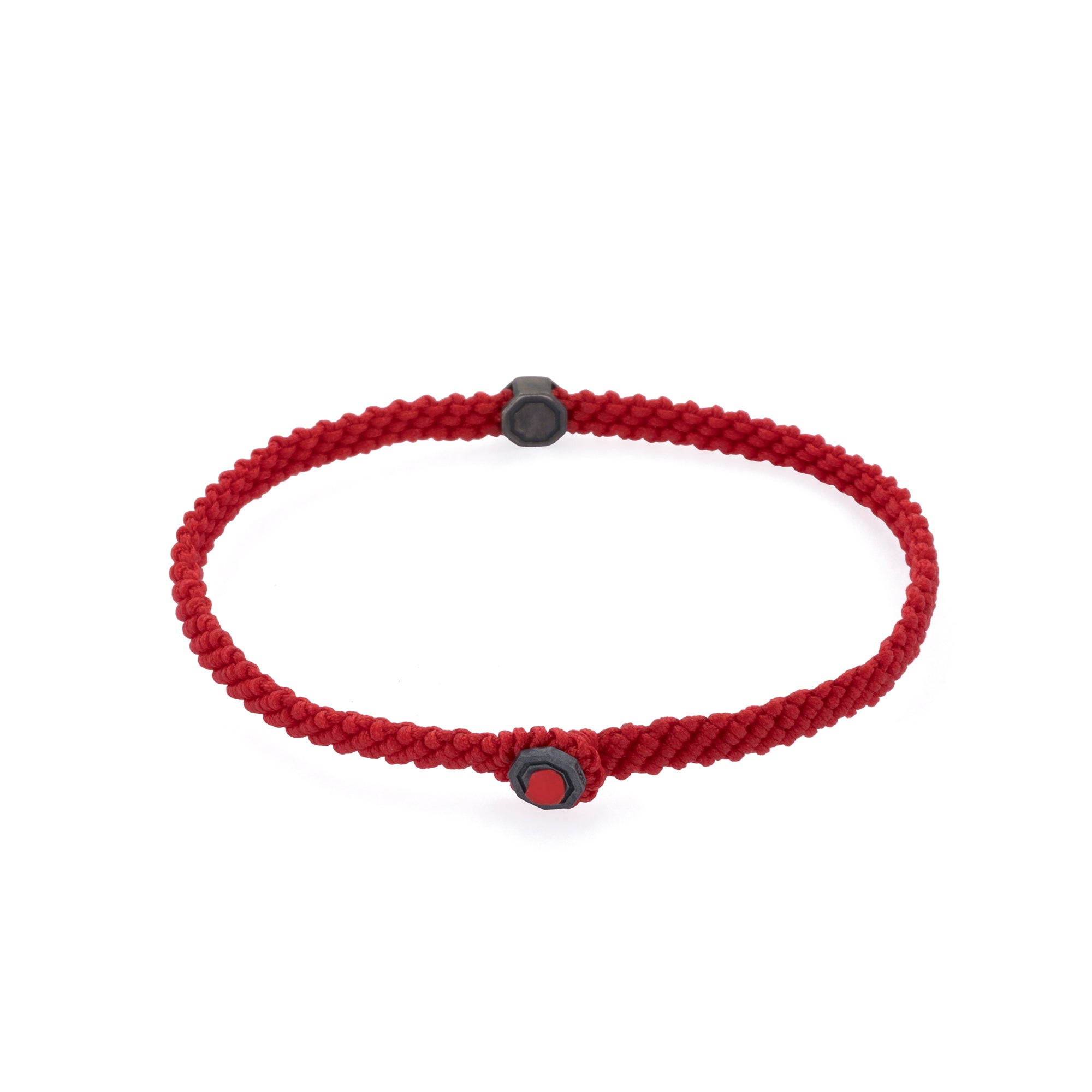 Red Macrame Bracelet in Oxide