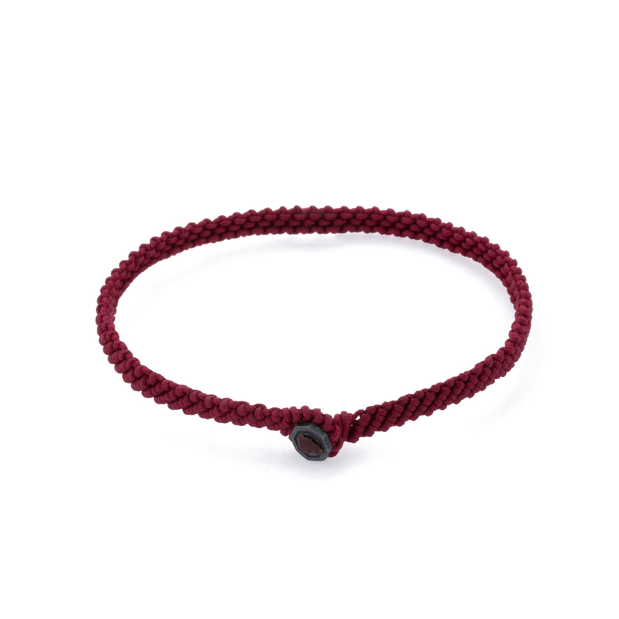 Claret Red Macrame Bracelet in Oxide