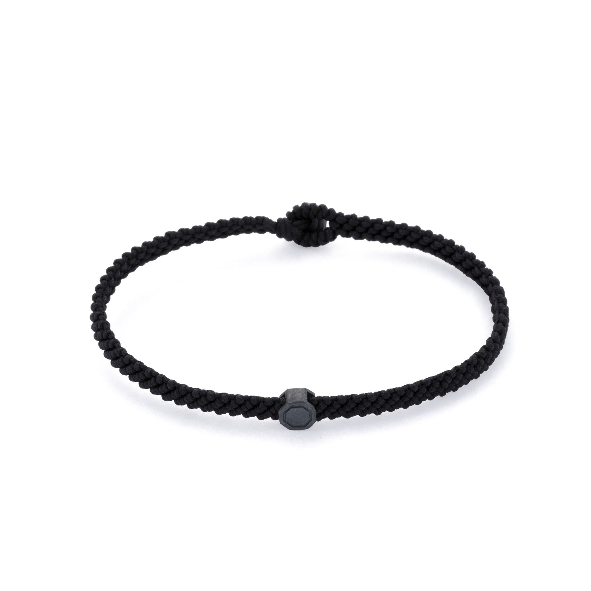 Black Macrame Bracelet in Oxide