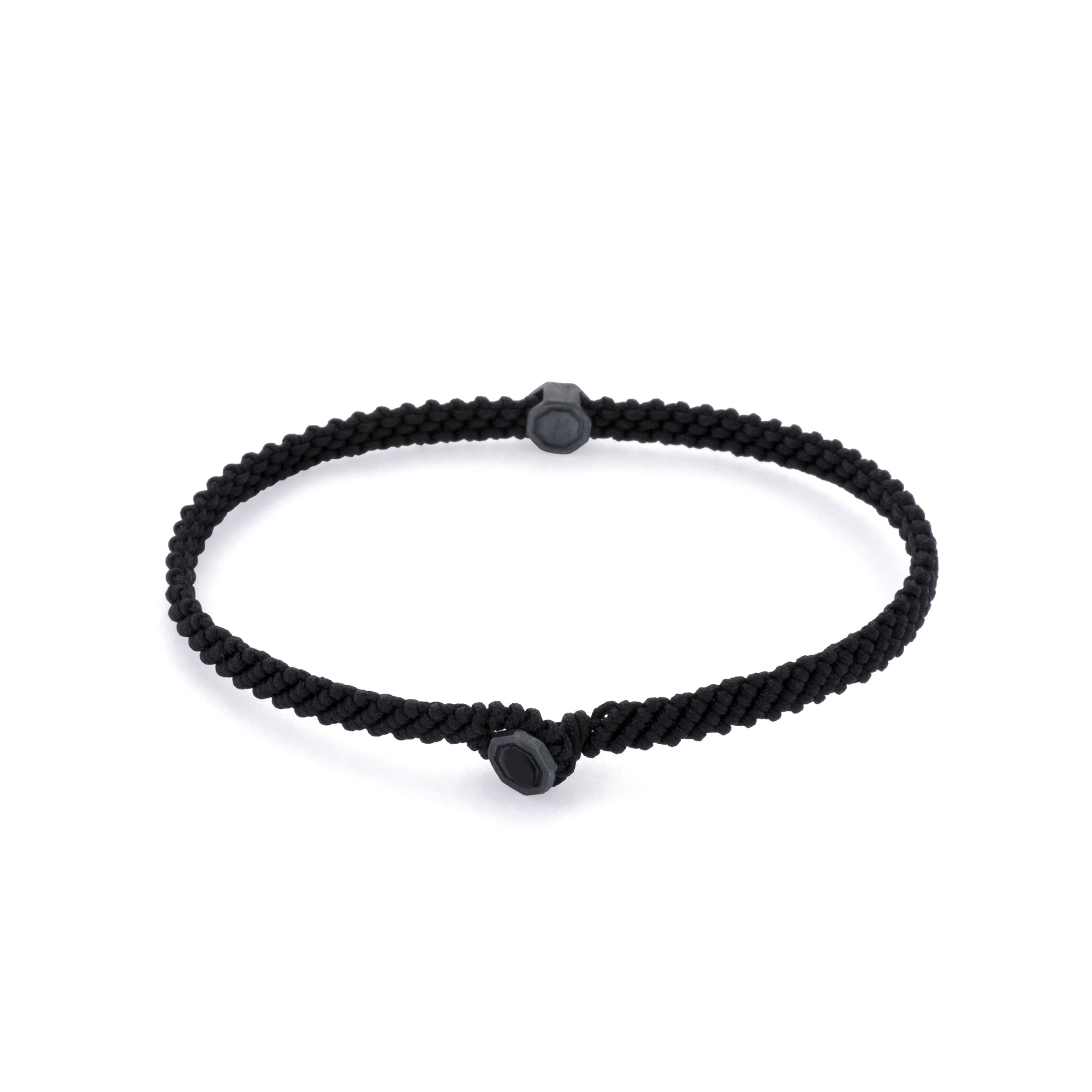 Black Macrame Bracelet in Oxide