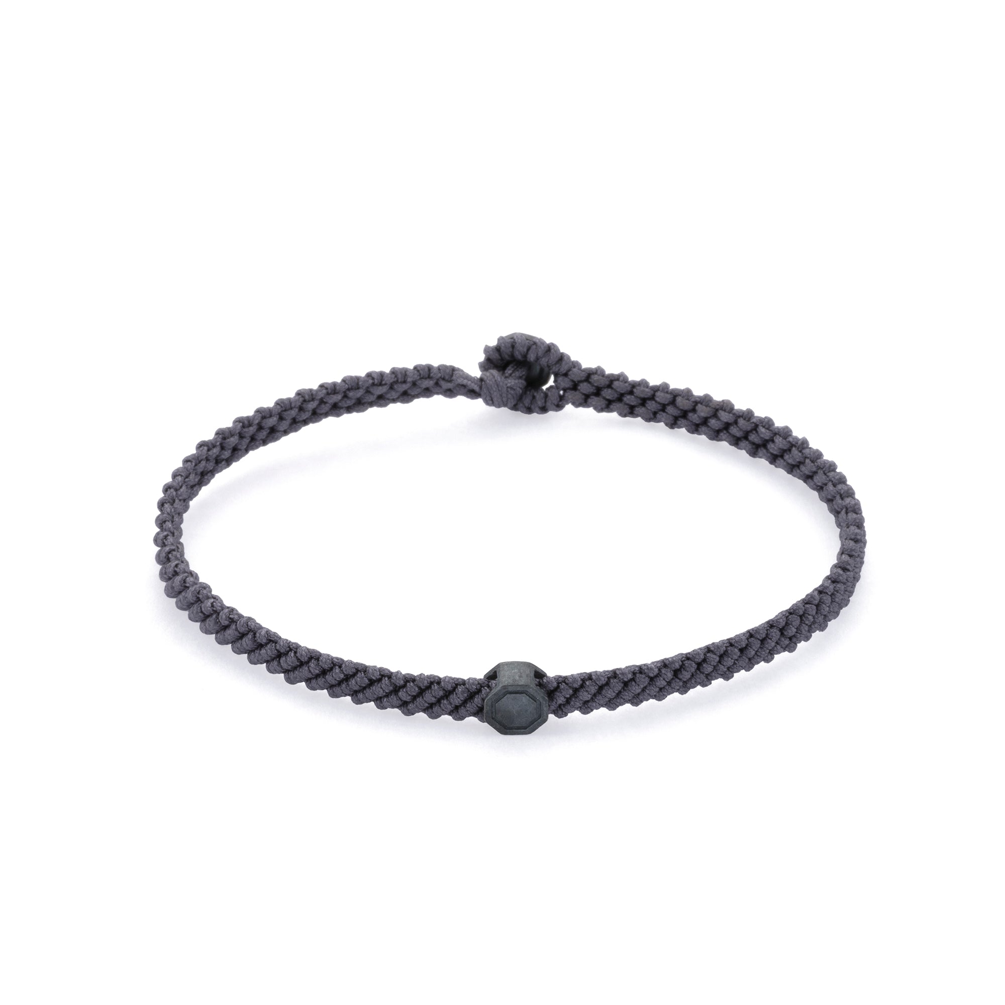 Grey Macrame Bracelet in Oxide
