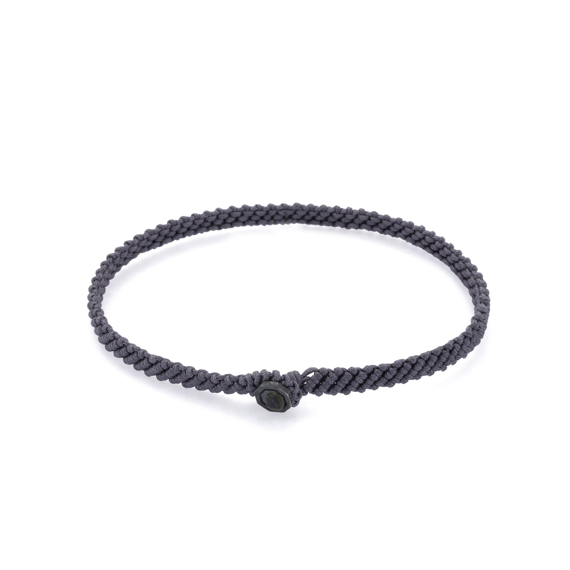 Grey Macrame Bracelet in Oxide