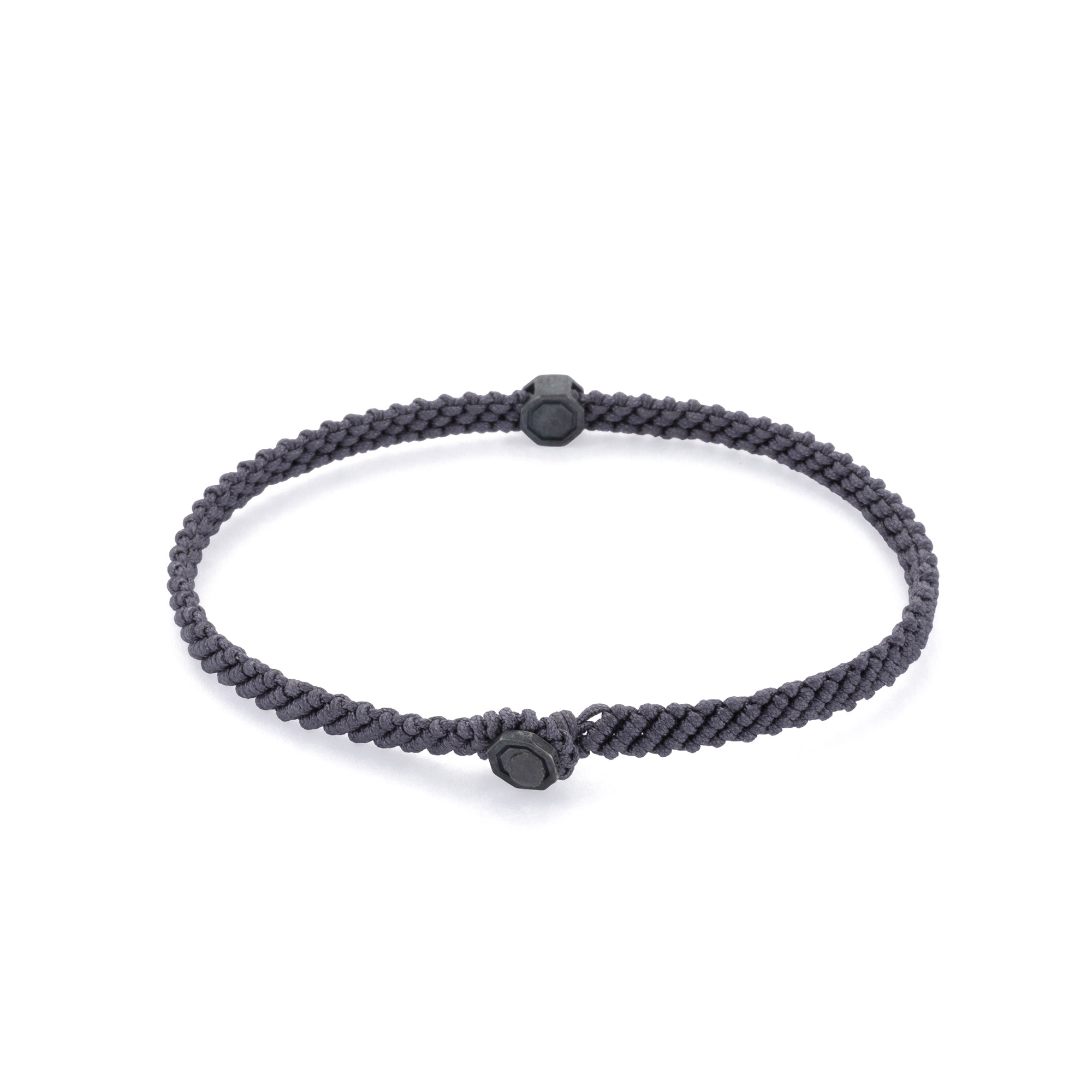 Grey Macrame Bracelet in Oxide